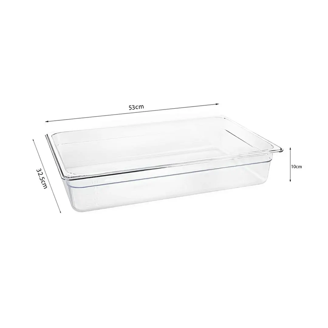 Soga 100mm Clear Gastronorm GN Pan 1/1 Food Tray Storage with Lid