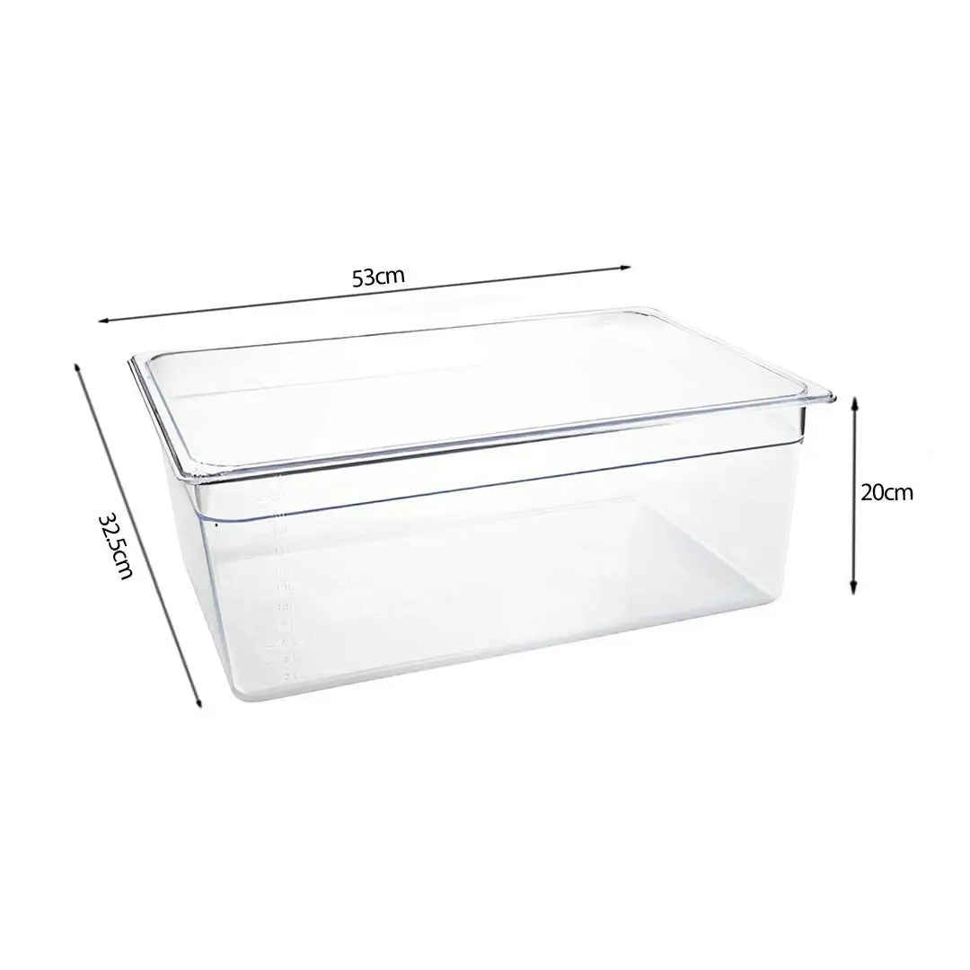 Soga 200mm Clear Gastronorm GN Pan 1/1 Food Tray Storage with Lid