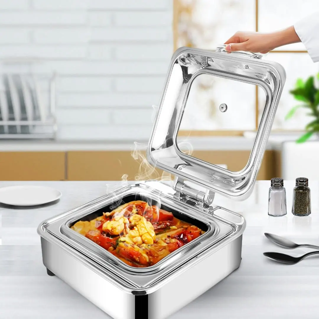 Soga Stainless Steel Square Chafing Dish Tray Buffet Cater Food Warmer Chafer with Top Lid