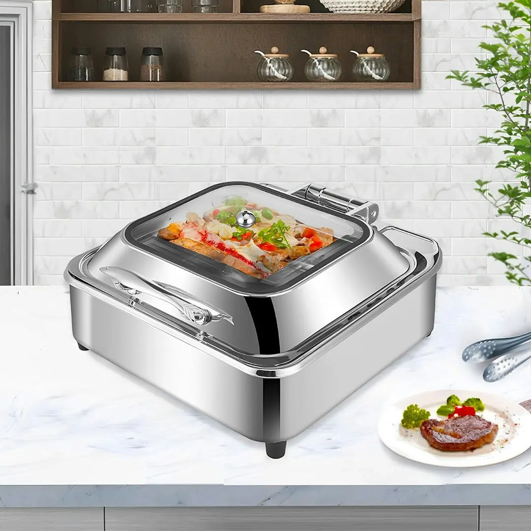 Soga Stainless Steel Square Chafing Dish Tray Buffet Cater Food Warmer Chafer with Top Lid