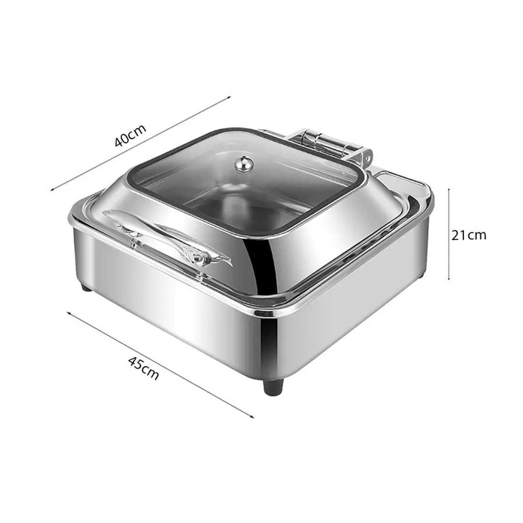 Soga Stainless Steel Square Chafing Dish Tray Buffet Cater Food Warmer Chafer with Top Lid