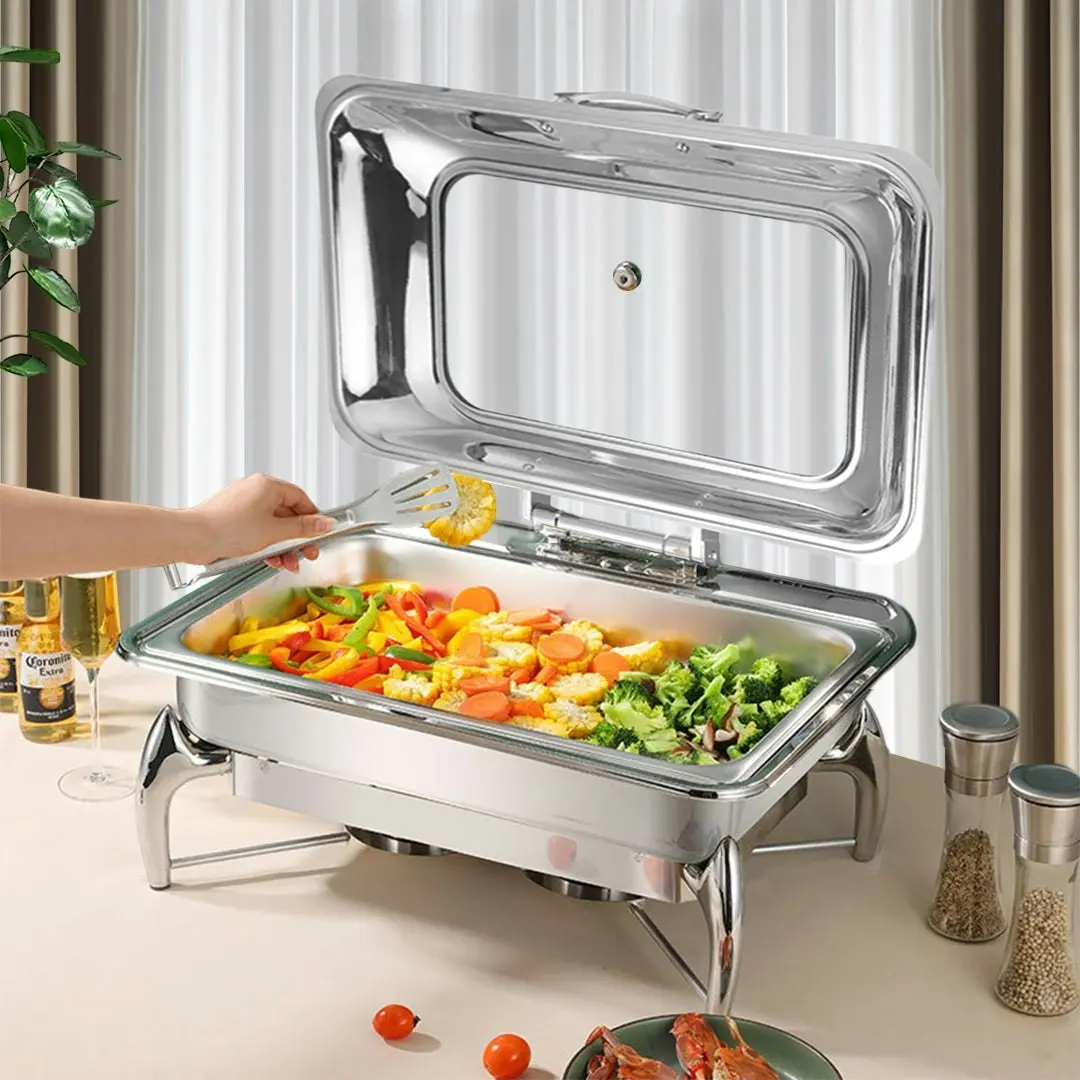 Soga Stainless Steel Rectangular Chafing Dish Tray Buffet Cater Food Warmer Chafer with Top Lid