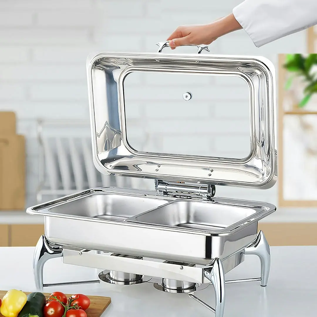 Soga Stainless Steel Rectangular Chafing Dish Tray Buffet Cater Food Warmer Chafer with Top Lid