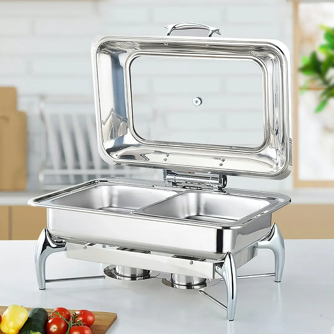 Soga Stainless Steel Rectangular Chafing Dish Tray Buffet Cater Food Warmer Chafer with Top Lid