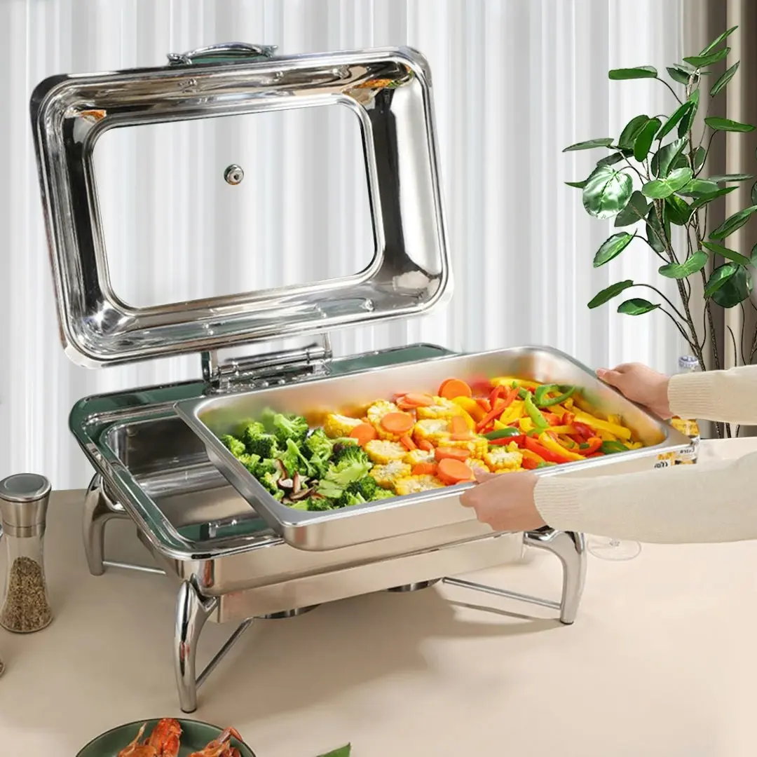 Soga Stainless Steel Rectangular Chafing Dish Tray Buffet Cater Food Warmer Chafer with Top Lid