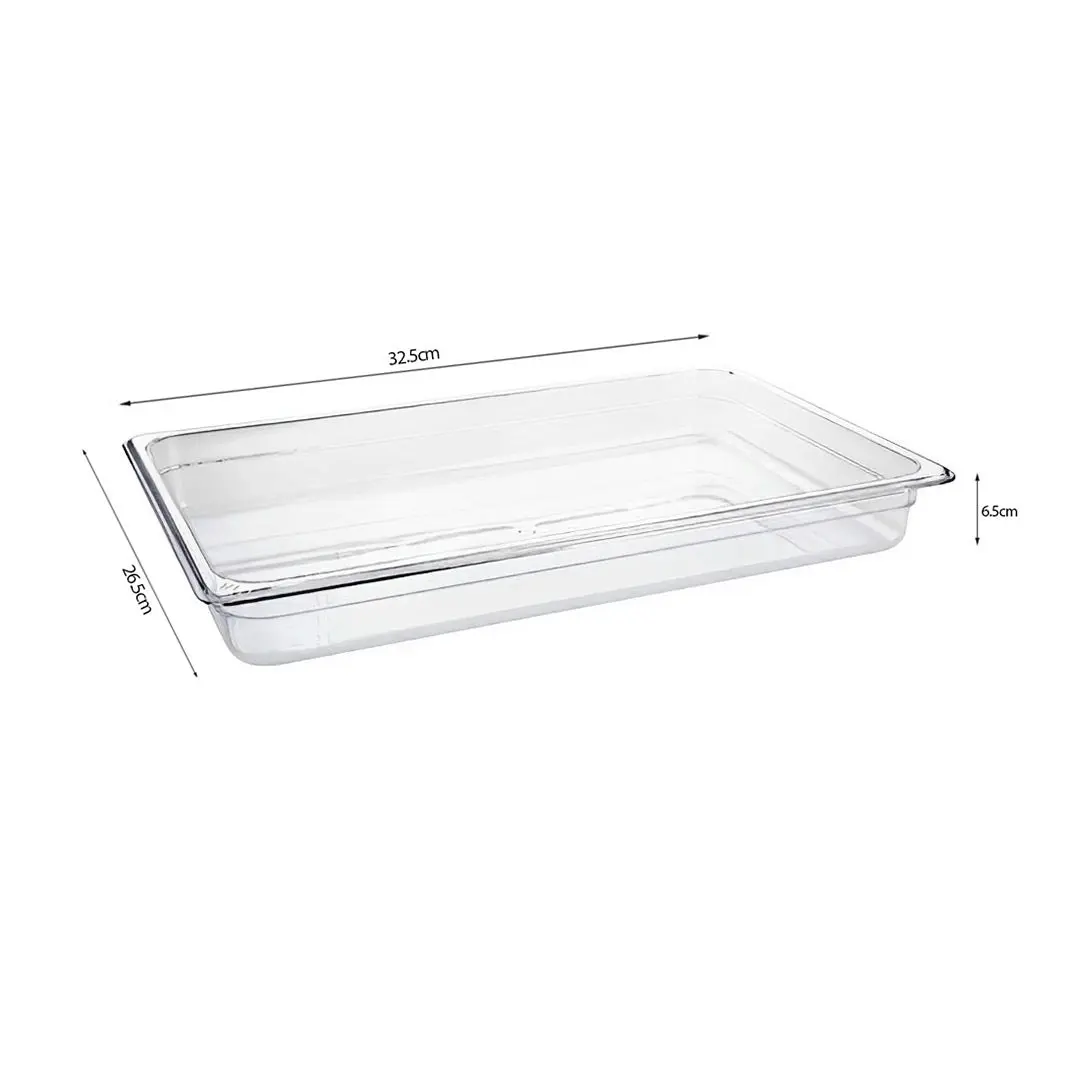 Soga 65mm Clear Gastronorm GN Pan 1/2 Food Tray Storage with Lid