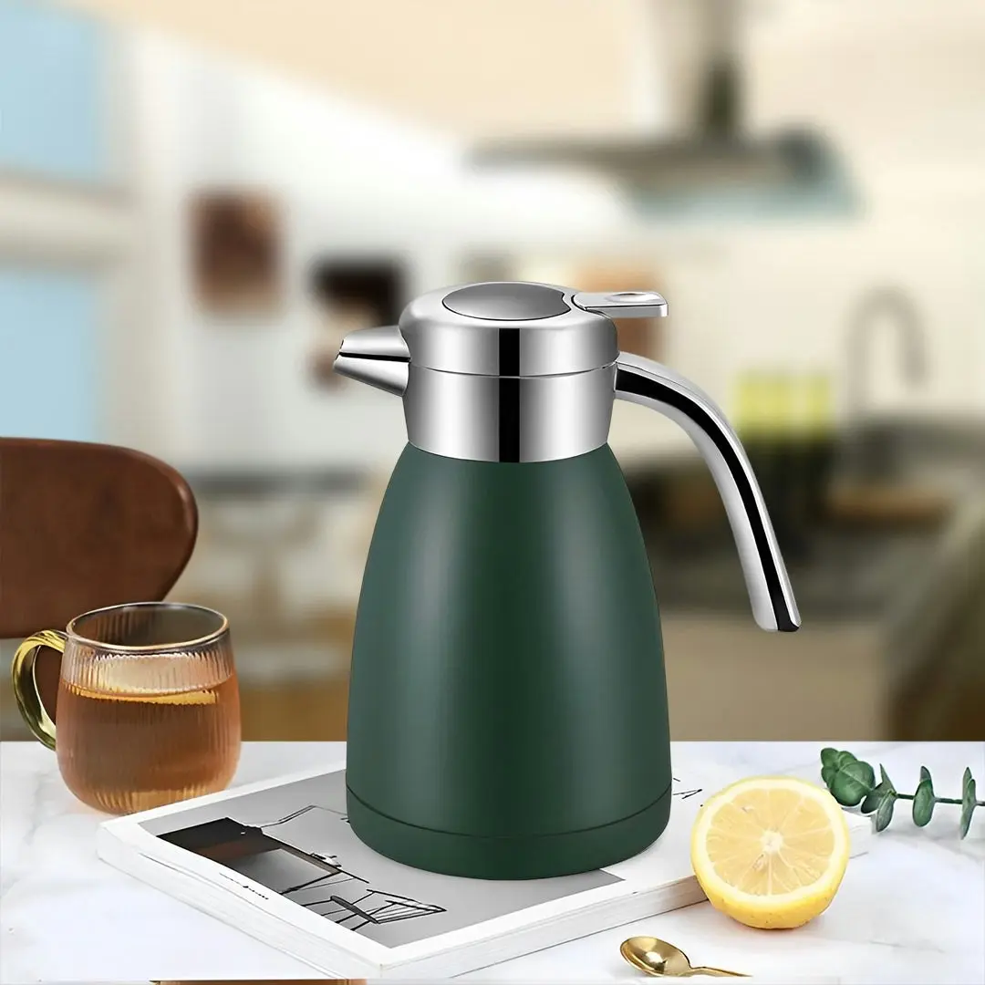 Soga 1.2L Stainless Steel Water Bottle Insulated Vacuum Flask Water Coffee Jug Thermal Green