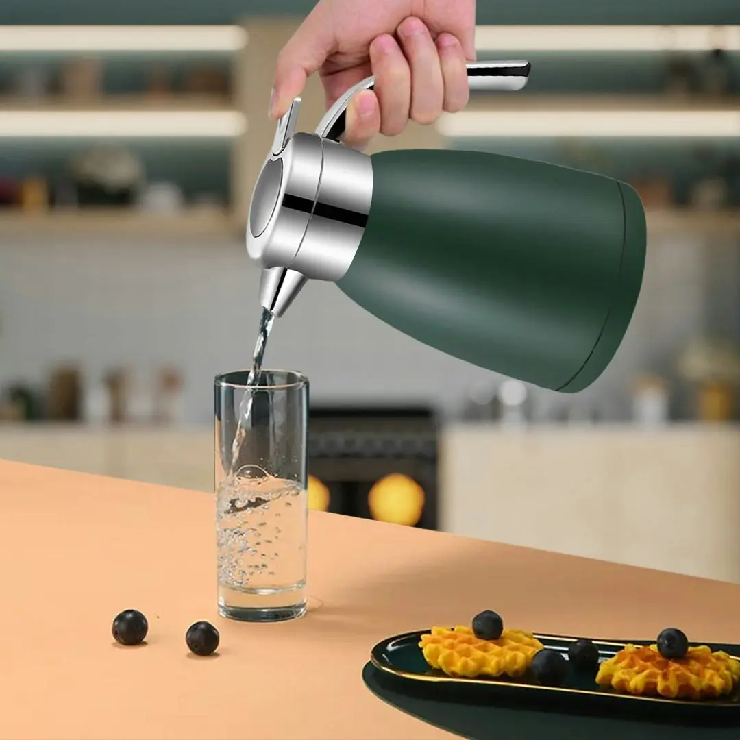 Soga 1.2L Stainless Steel Water Bottle Insulated Vacuum Flask Water Coffee Jug Thermal Green