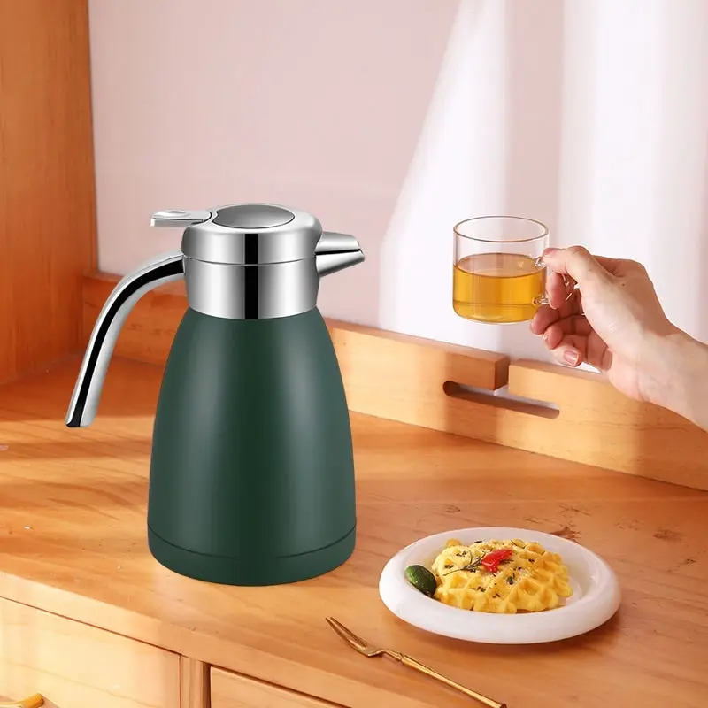 Soga 1.2L Stainless Steel Water Bottle Insulated Vacuum Flask Water Coffee Jug Thermal Green