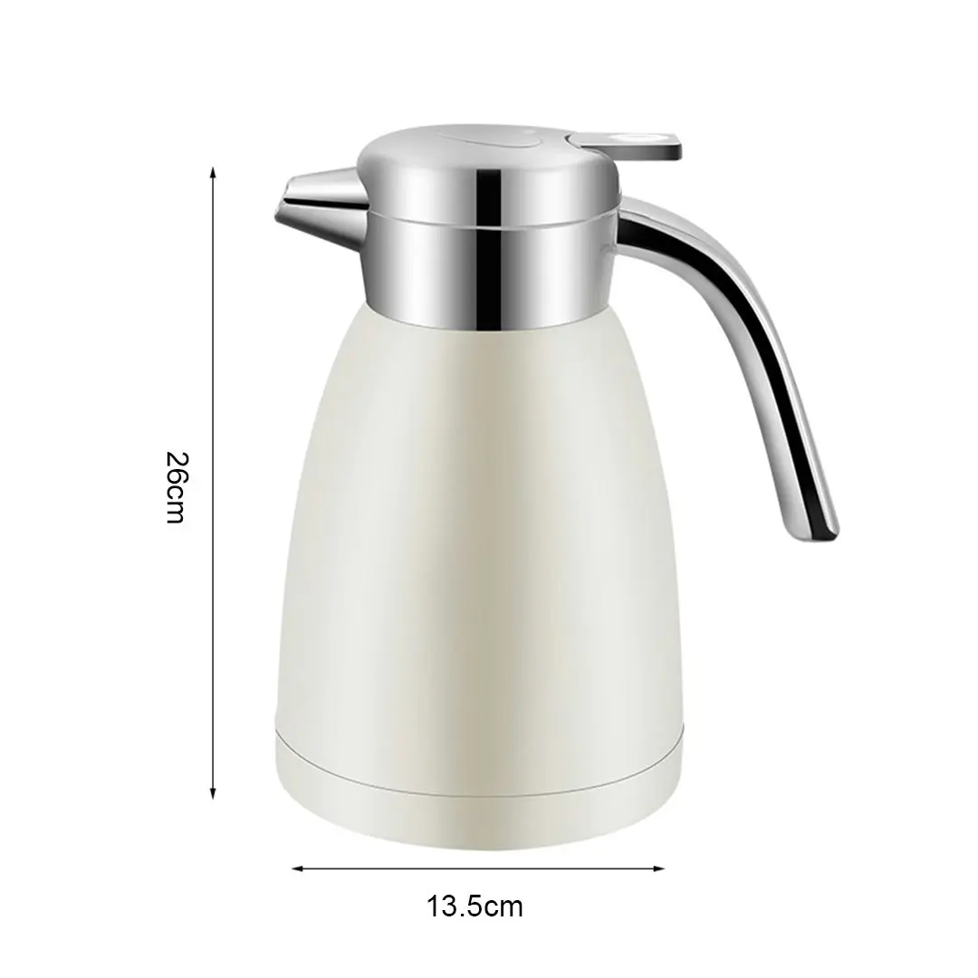 Soga 1.8L Stainless Steel Water Bottle Insulated Vacuum Flask Coffee Jug Thermal White