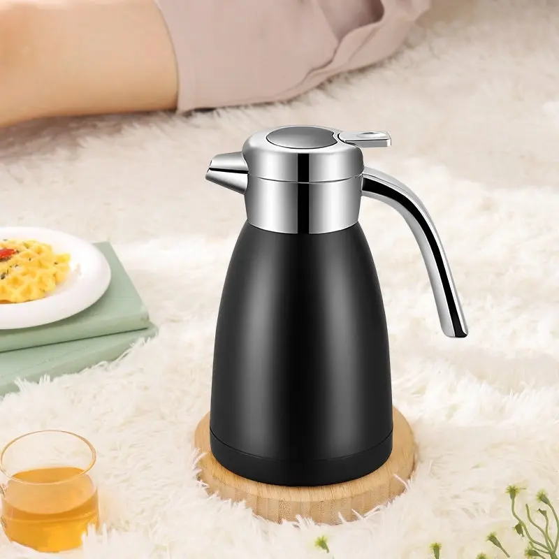 Soga 1.8L Stainless Steel Water Bottle Insulated Vacuum Flask Coffee Jug Thermal Black