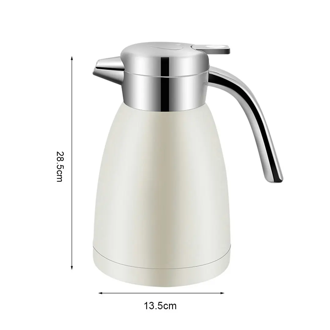 Soga 2.2L Stainless Steel Water Bottle Insulated Vacuum Flask Coffee Jug Thermal White