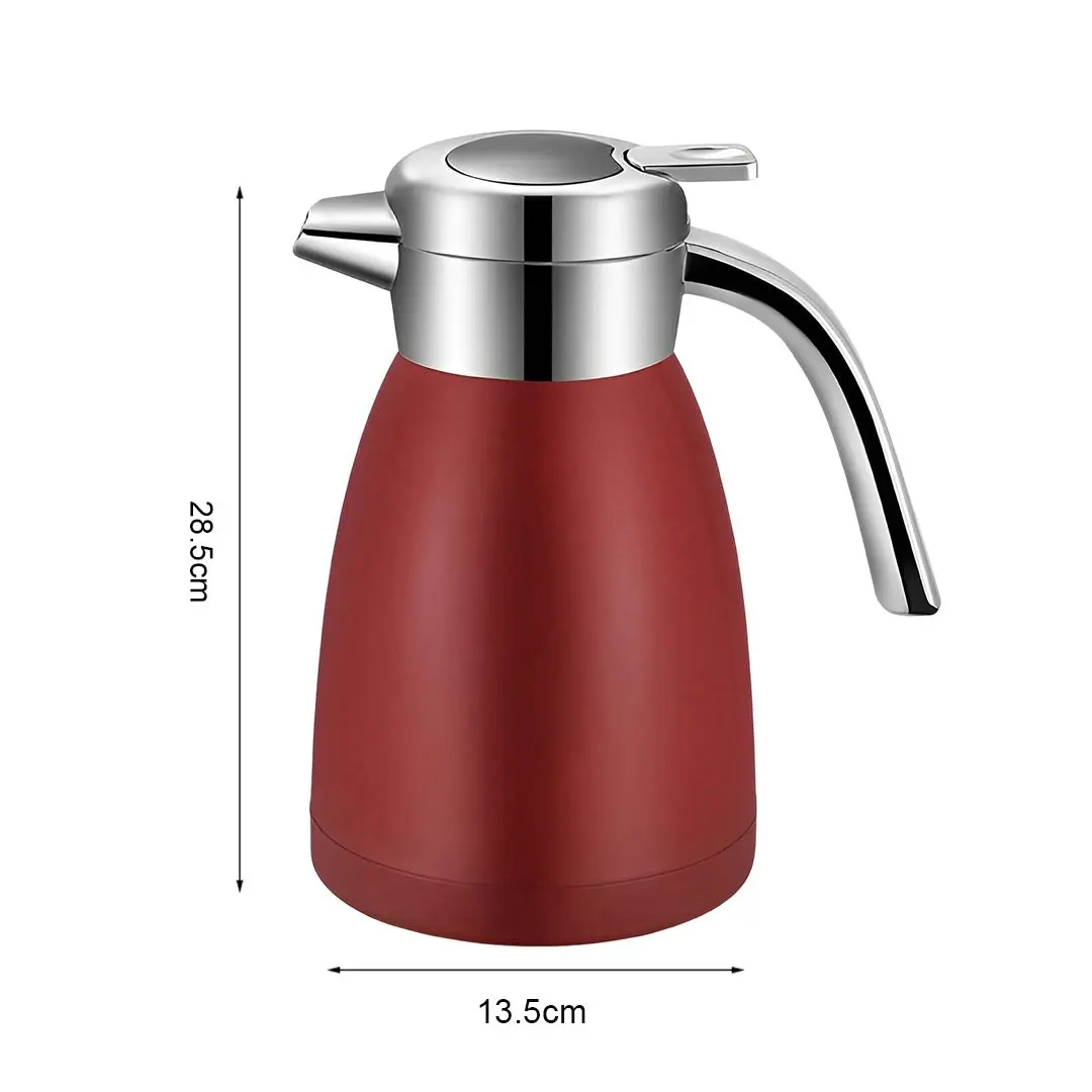 Soga 2.2L Stainless Steel Water Bottle Insulated Vacuum Flask Coffee Jug Thermal Red