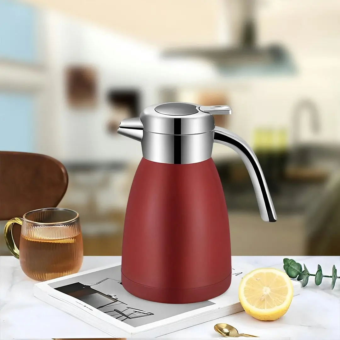 Soga 2.2L Stainless Steel Water Bottle Insulated Vacuum Flask Coffee Jug Thermal Red