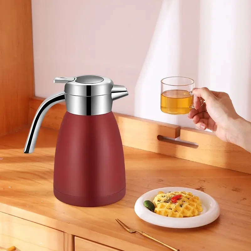 Soga 2.2L Stainless Steel Water Bottle Insulated Vacuum Flask Coffee Jug Thermal Red