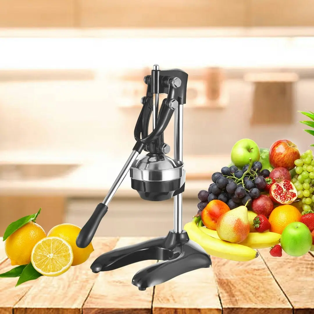 Soga Stainless Steel Manual Juicer Hand Press Juice Extractor Squeezer Lemon Orange Citrus Black