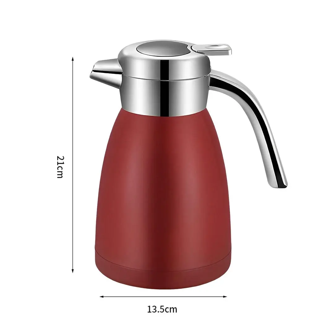 Soga 1.2L Stainless Steel Water Bottle Insulated Vacuum Flask Coffee Jug Thermal Red