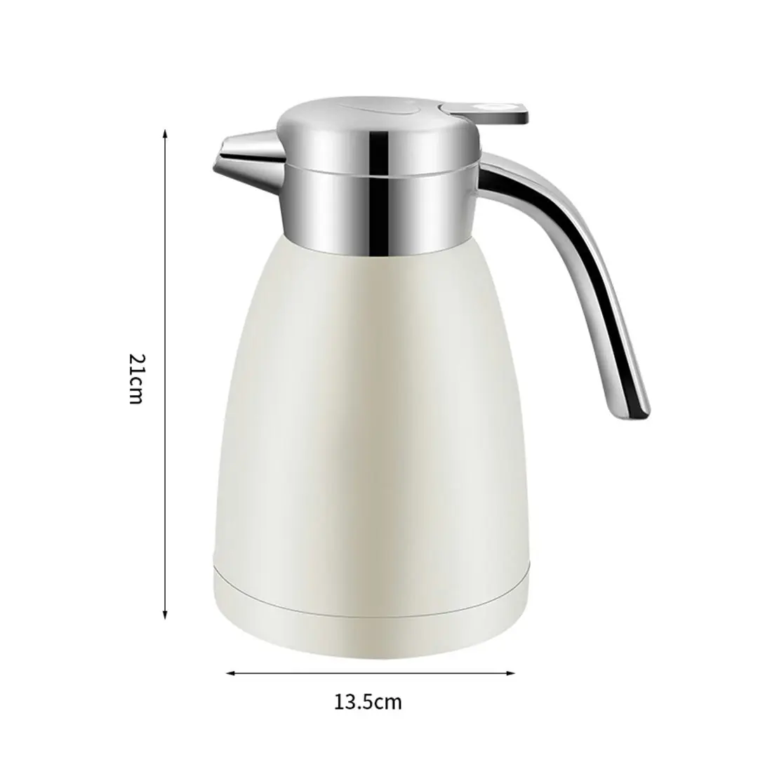 Soga 1.2L Stainless Steel Water Bottle Insulated Vacuum Flask Coffee Jug Thermal White