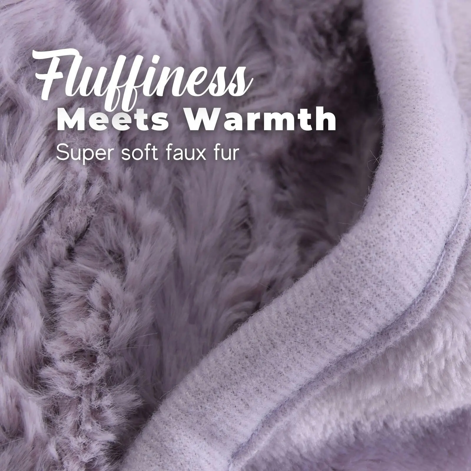 Dreamaker 500gsm Faux Fur Heated Throw Lavender 200 x 180cm