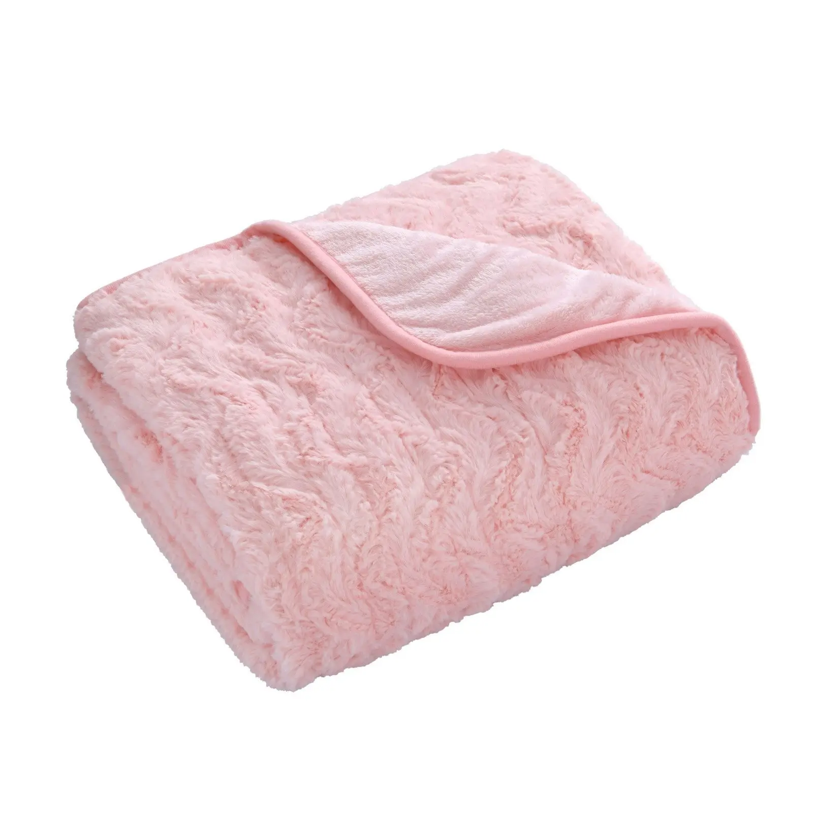 Dreamaker 500Gsm Faux Fur Heated Throw Pink 160 x 120cm