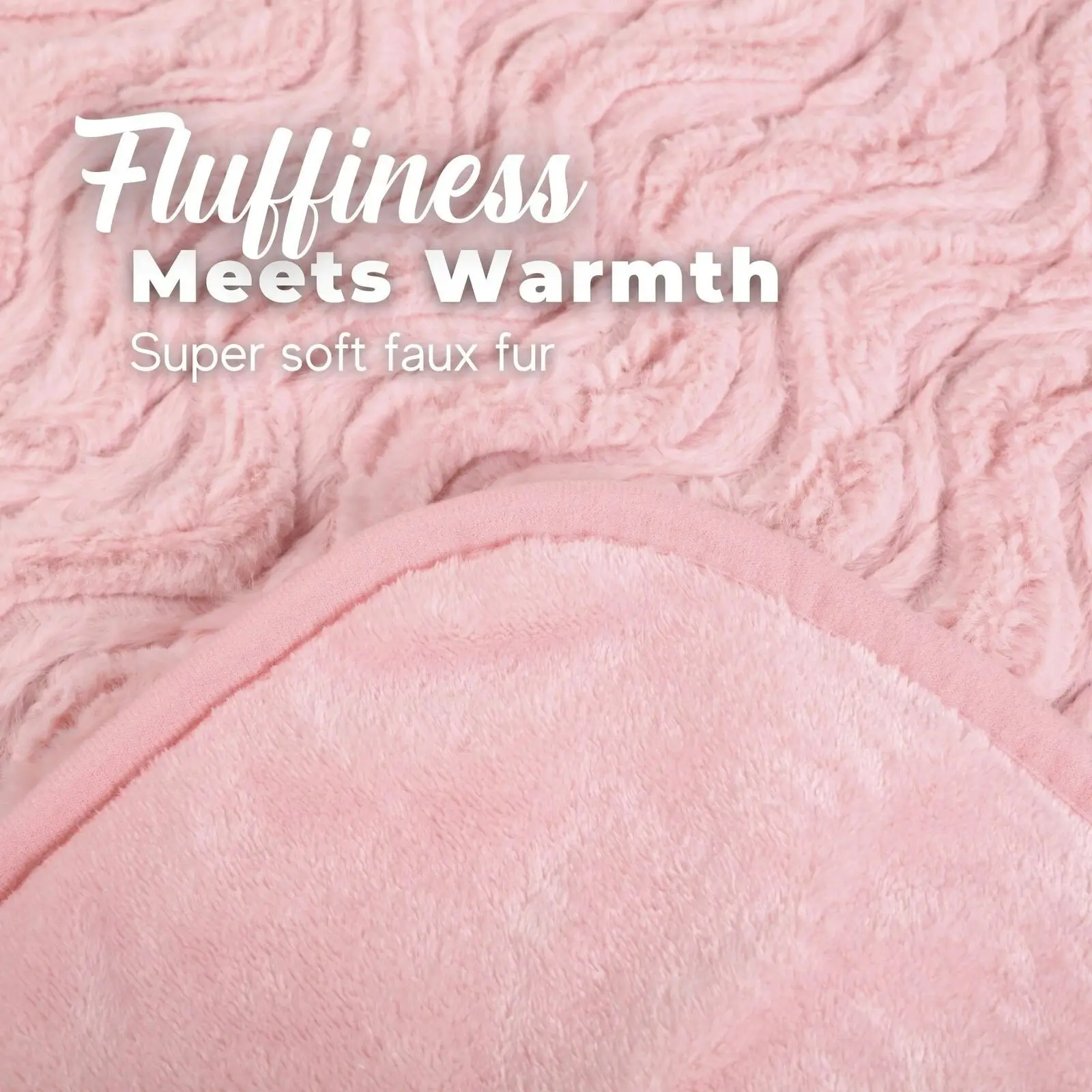 Dreamaker 500Gsm Faux Fur Heated Throw Pink 160 x 120cm