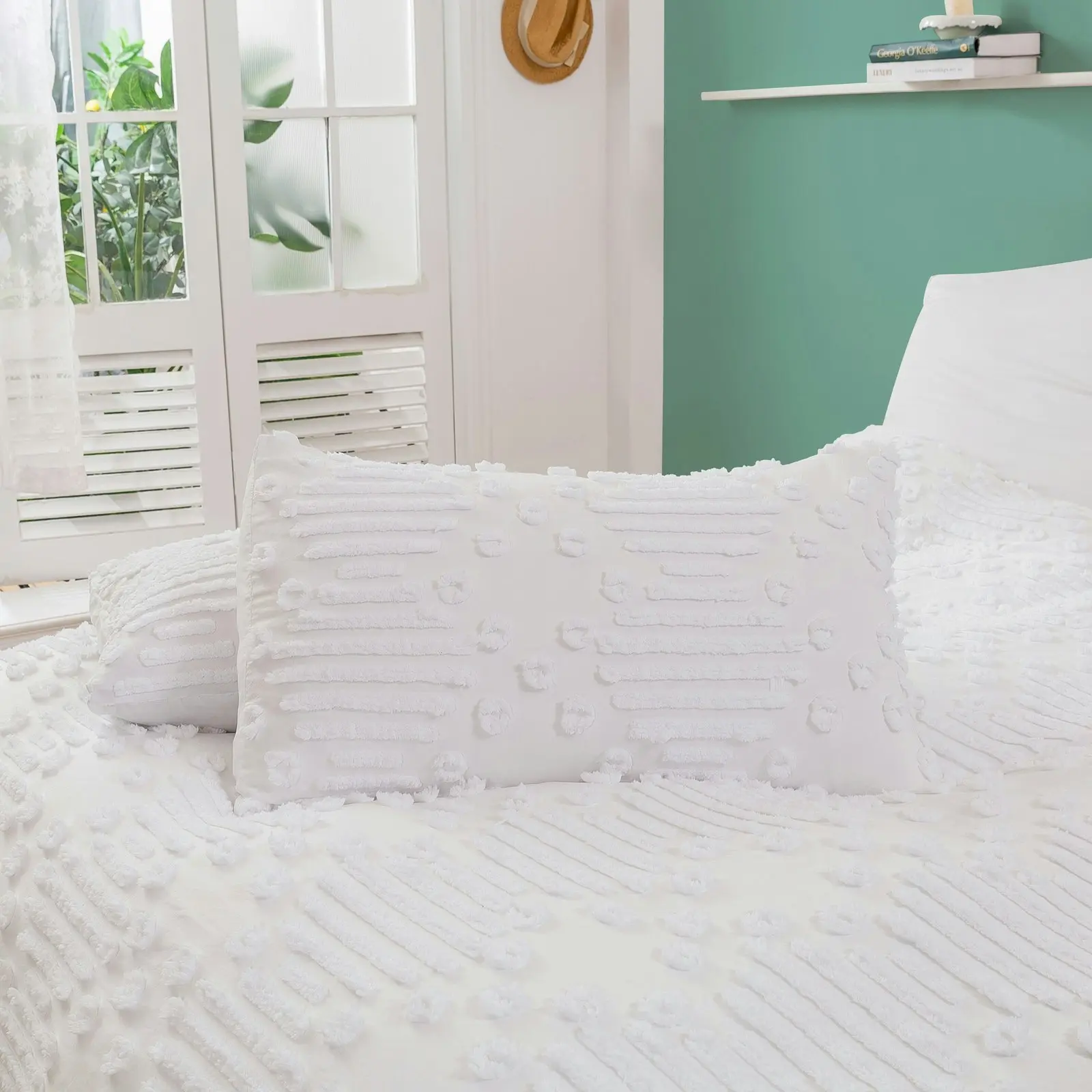 Dreamaker Fletcher Ultrafine Tufted Chenille Quilt Cover Set