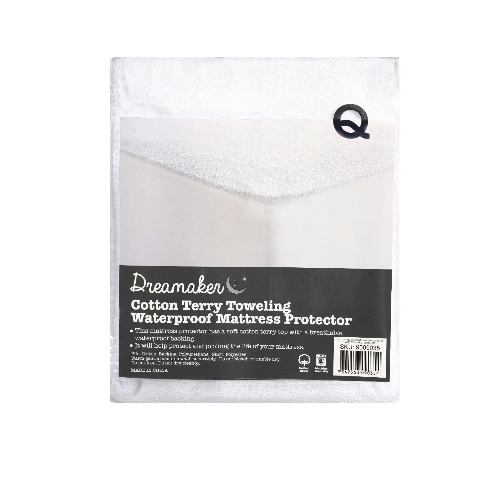 Dreamaker Cotton Terry Towelling Waterproof Mattress Protector Long Single Bed