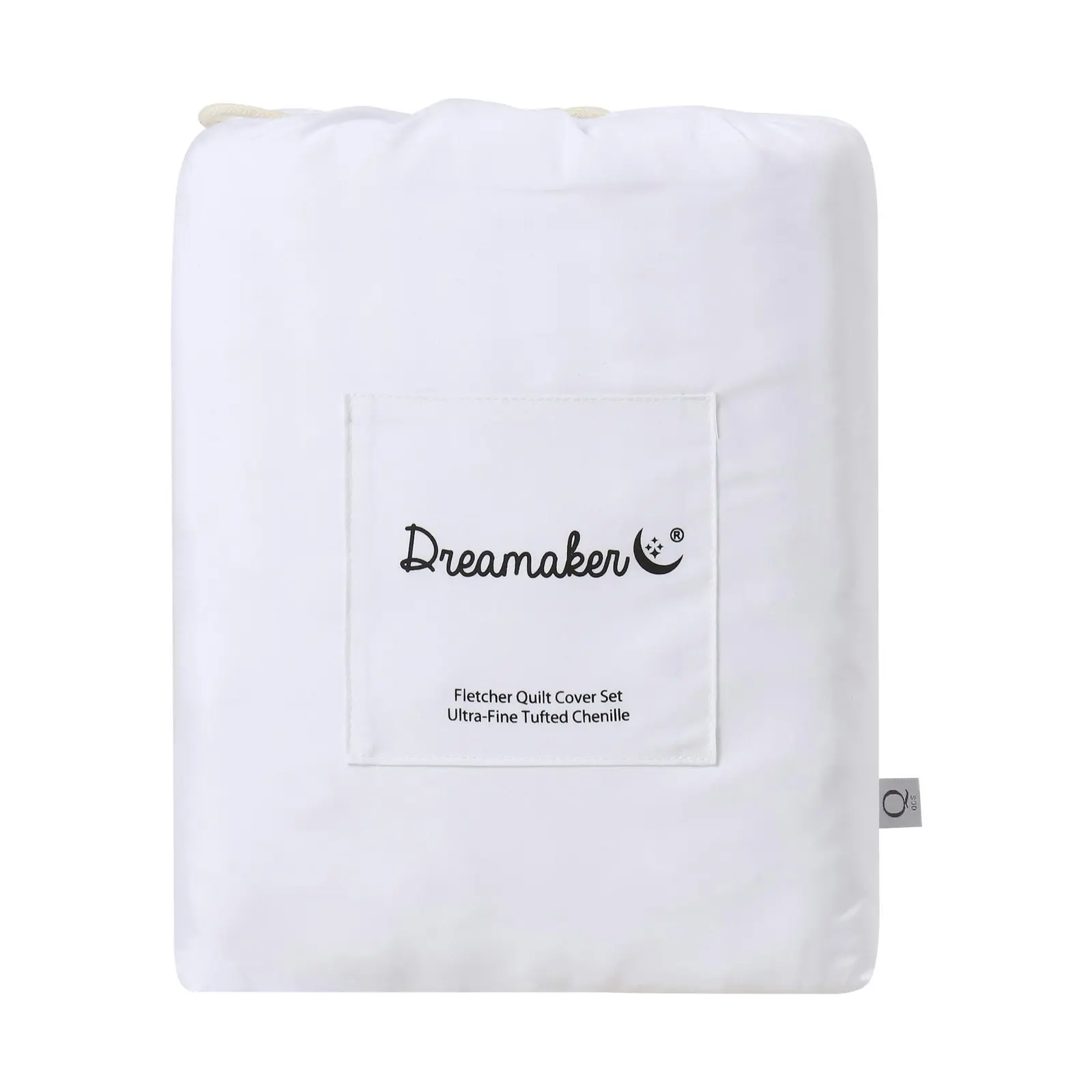 Dreamaker Fletcher Ultrafine Tufted Chenille Quilt Cover Set White King Bed