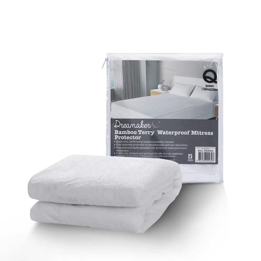 9009433 Dreamaker Bamboo Terry Waterproof  Mattress Protector - Super King Bed