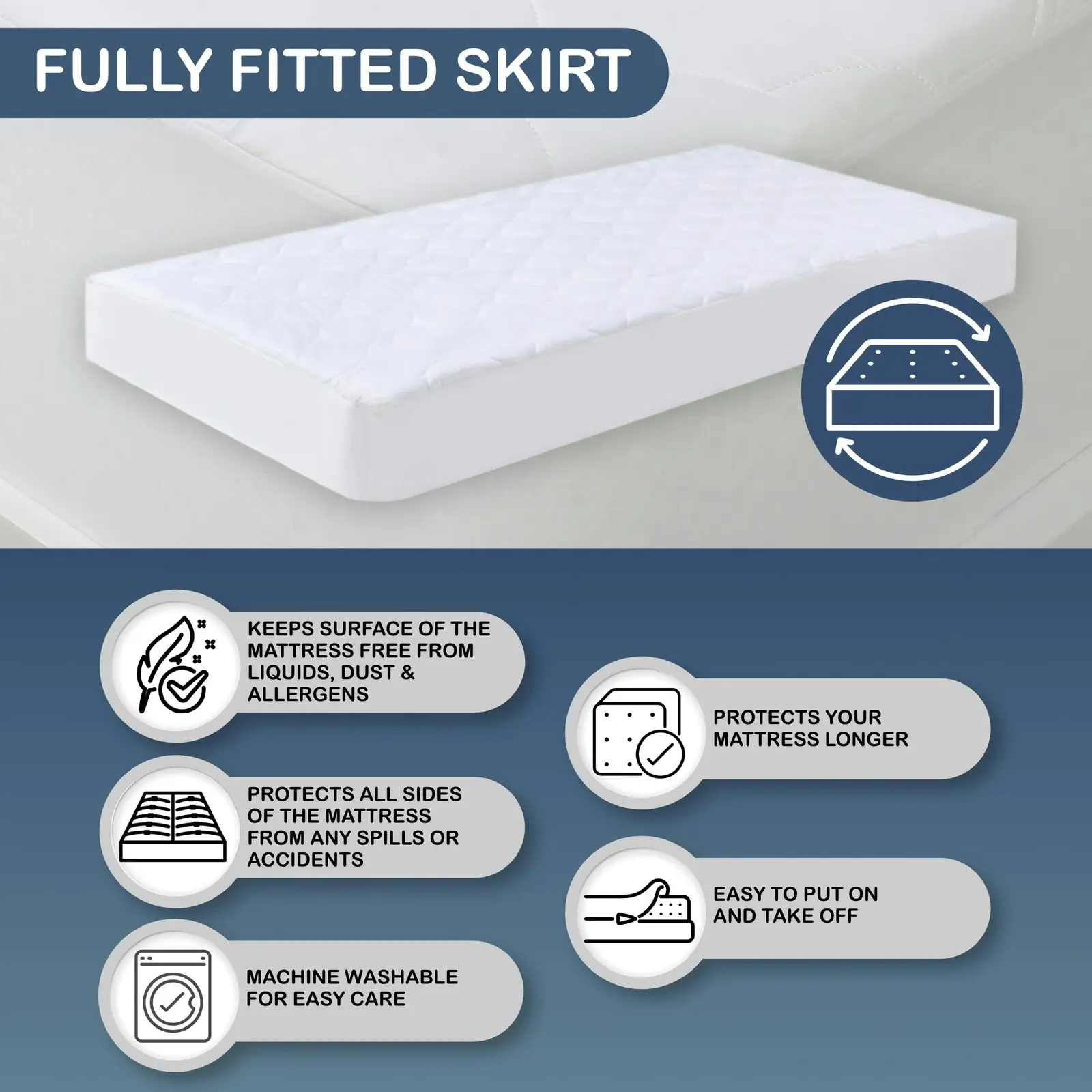 Dreamaker 1000GSM Bamboo Covered Ball Fibre Mattress Topper Cot Standard