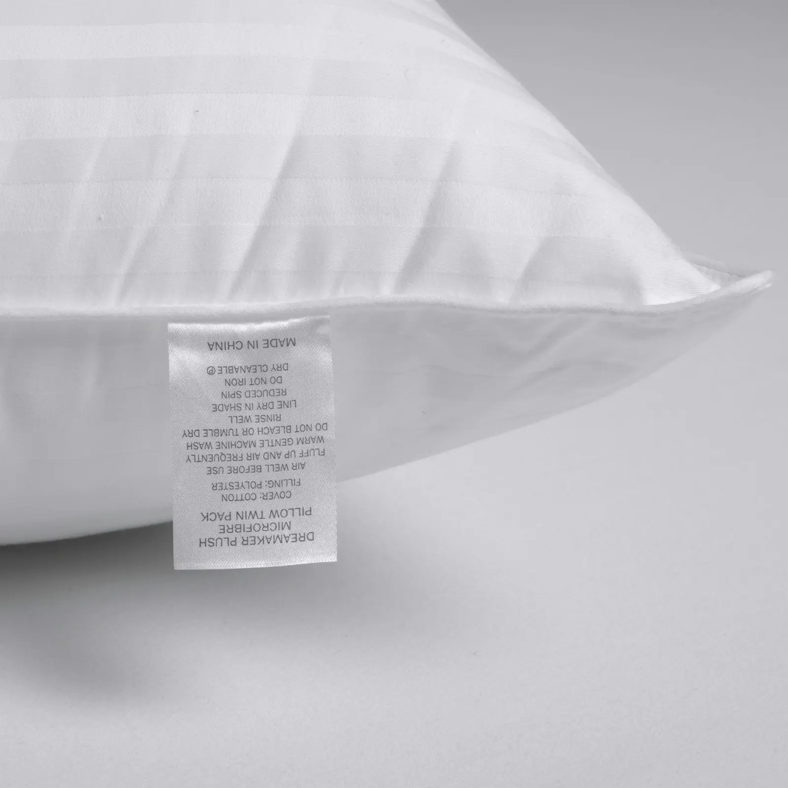 Dreamaker Rolled Microfibre Pillow Standard Twin Pack