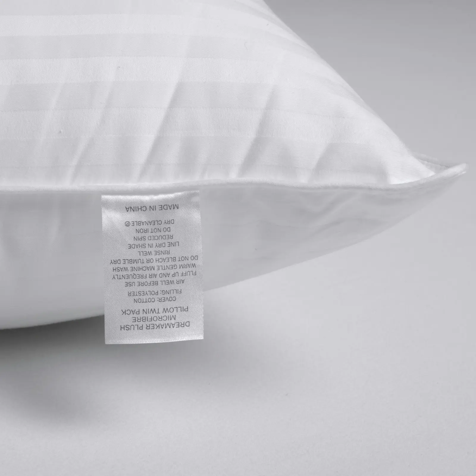 Dreamaker Rolled Microfibre Pillow Standard Twin Pack