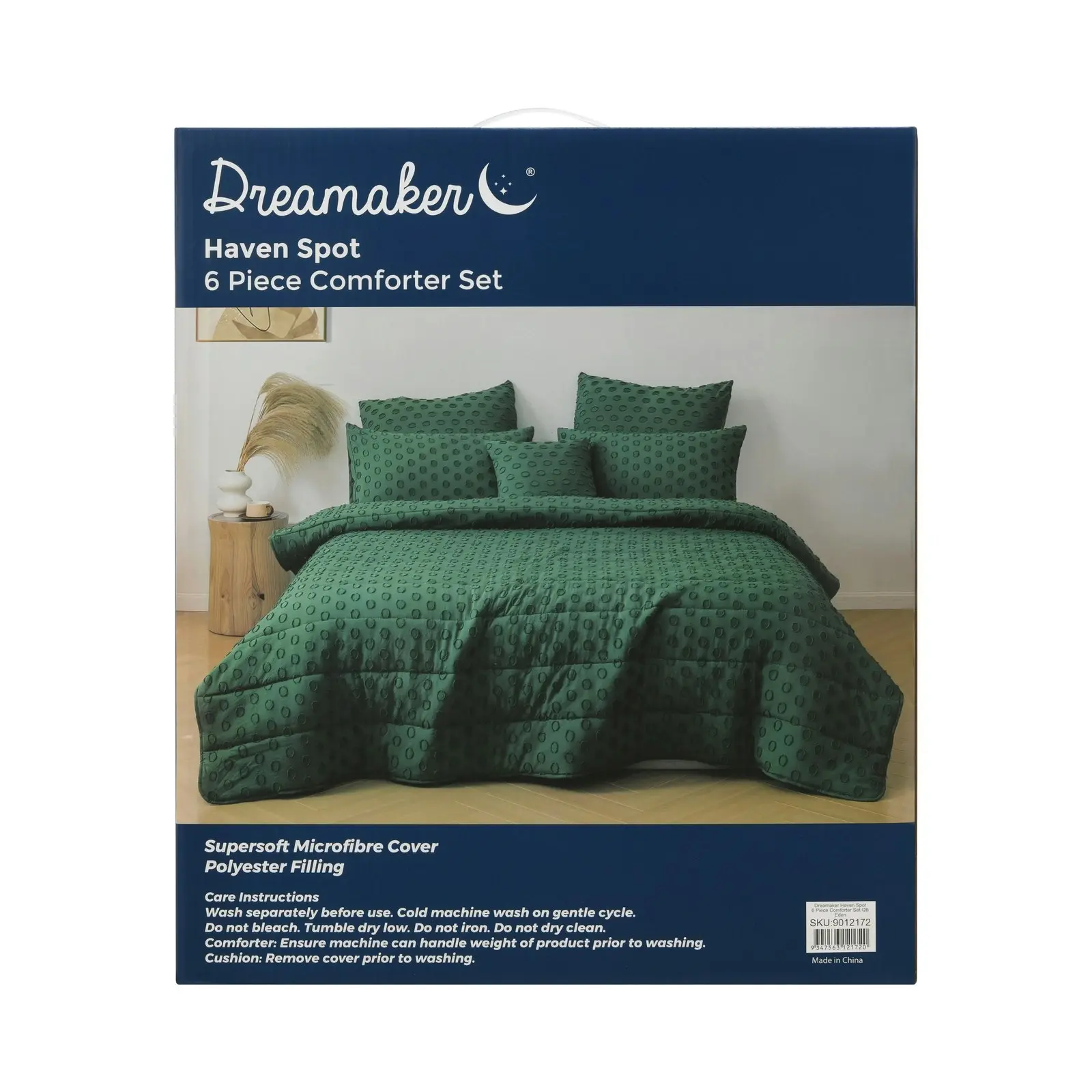 Dreamaker Haven Spot 6 Piece Comforter Set Eden Super King Bed