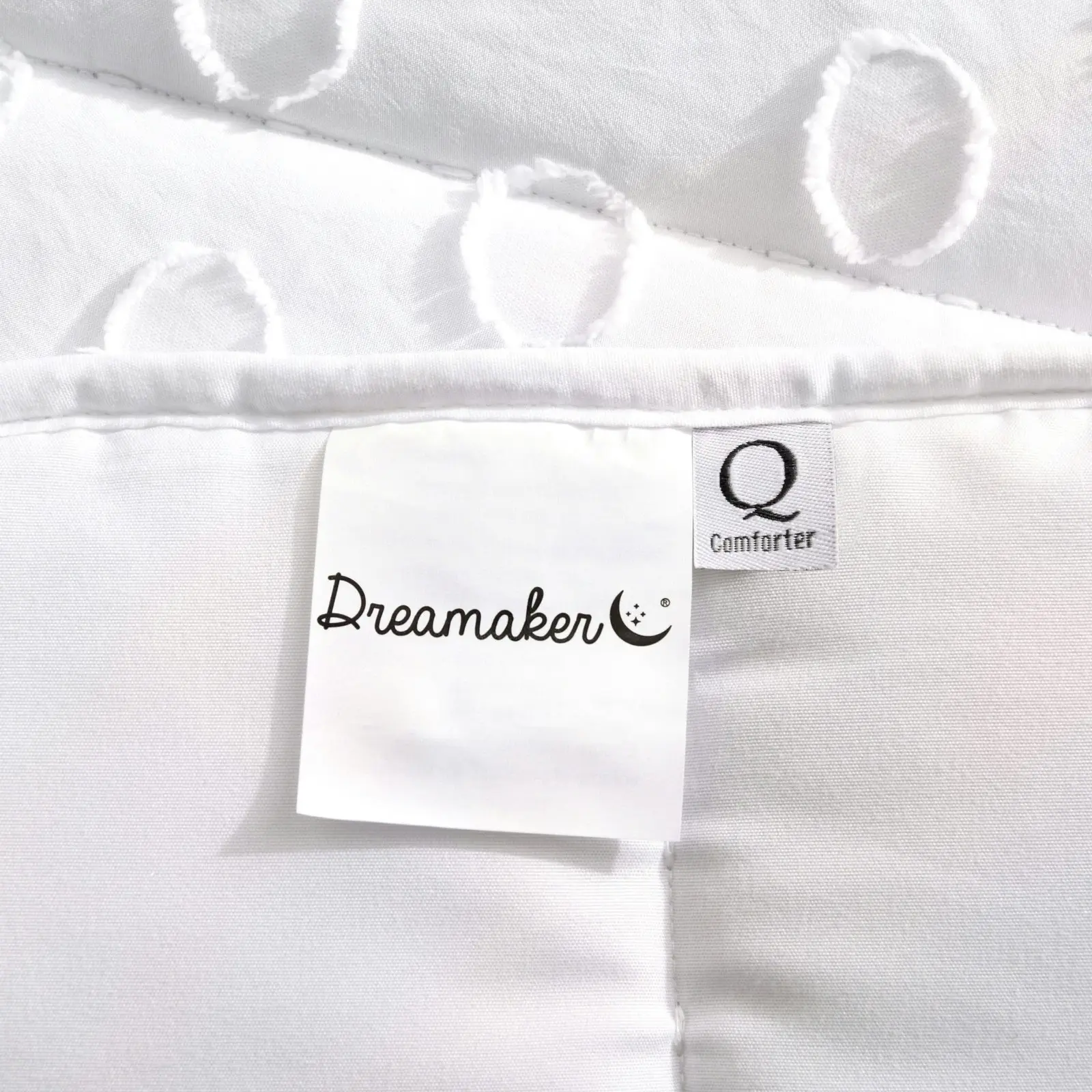 Dreamaker Haven Spot 6 Piece Comforter Set White Super King Bed