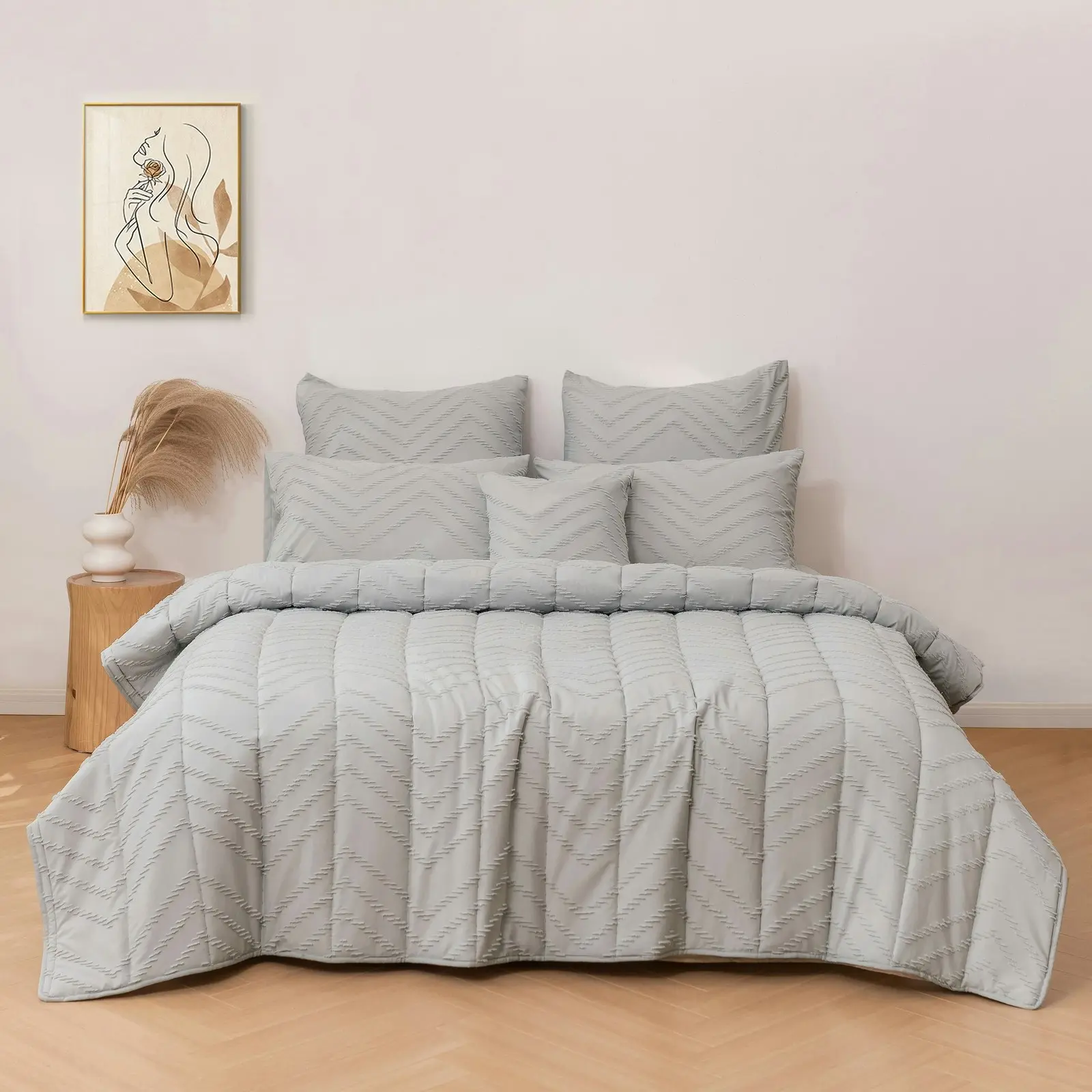 Dreamaker Lennox Chevron 6 Piece Comforter Set