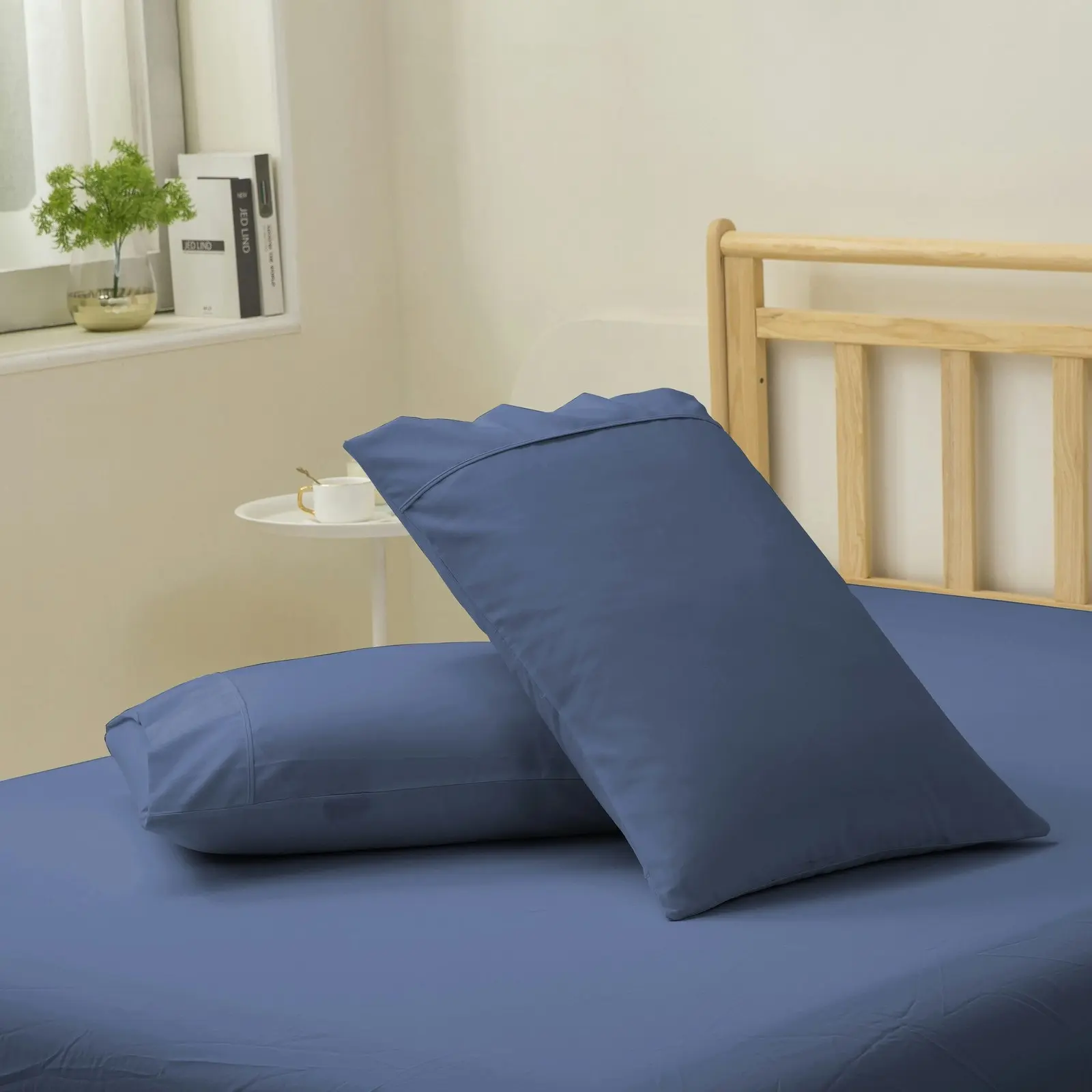 Dreamaker 1500TC Cotton Rich Sateen Sheet Set Navy Queen Bed