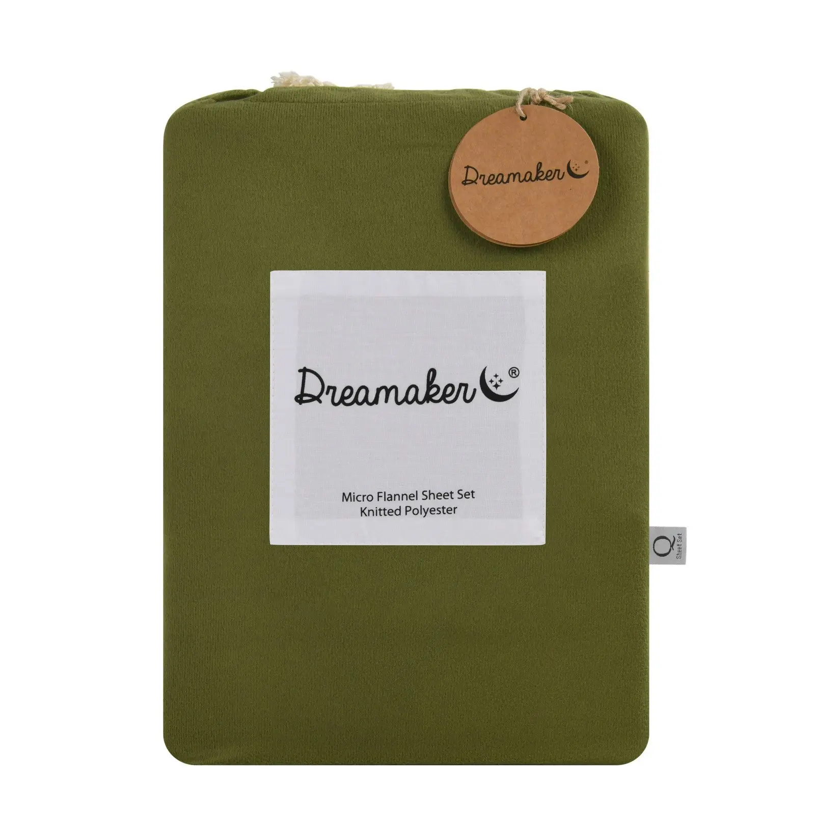 Dreamaker Micro Flannel Sheet Set King Single Bed Olive