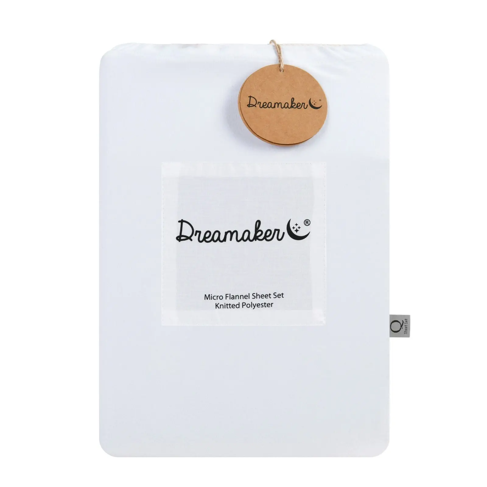 Dreamaker Micro Flannel Sheet Set King Single Bed White