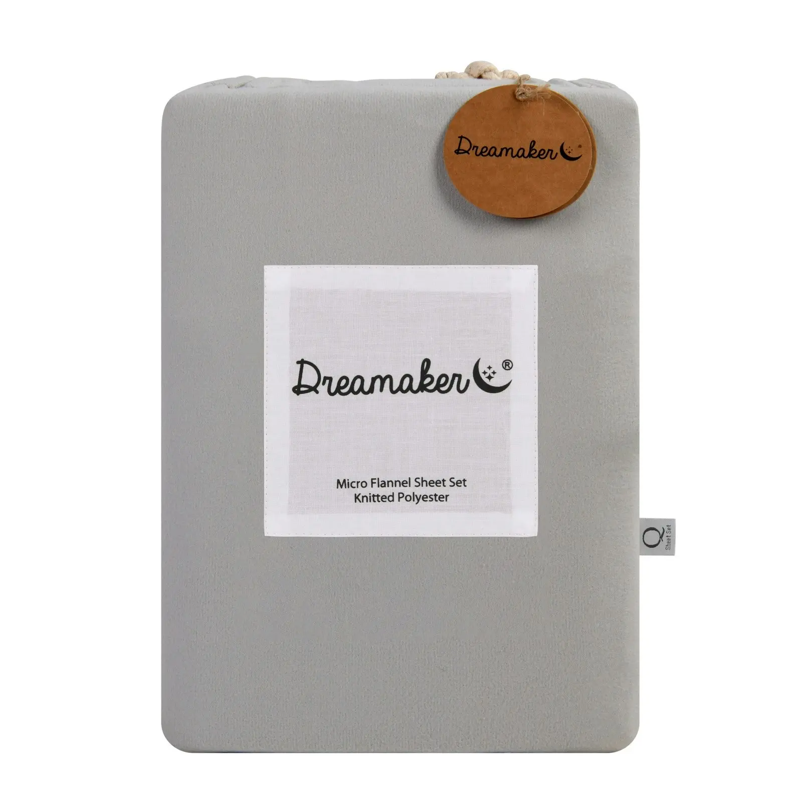 Dreamaker Micro Flannel Sheet Set King Single Bed Silver