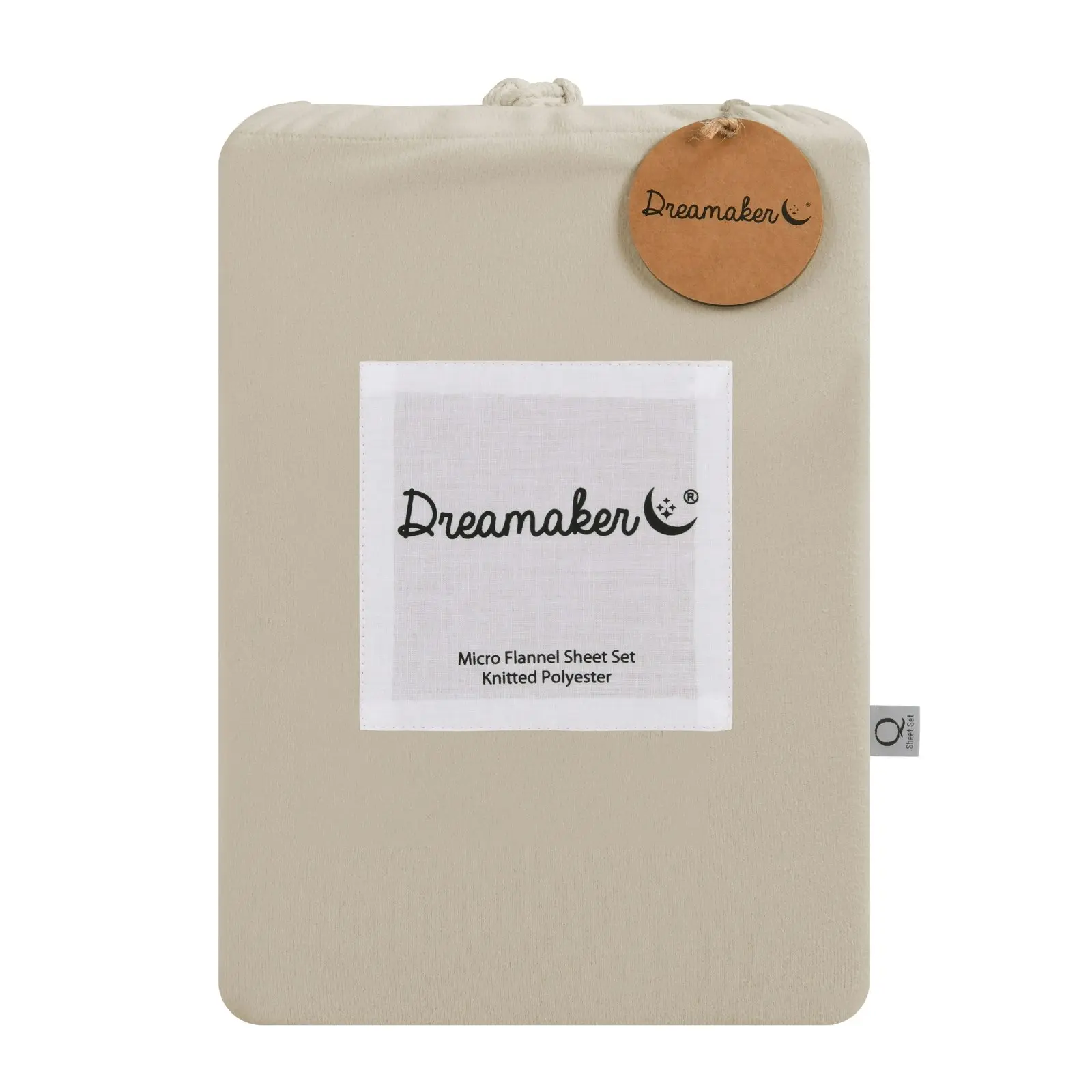 Dreamaker Micro Flannel Sheet Set King Single Bed Stone