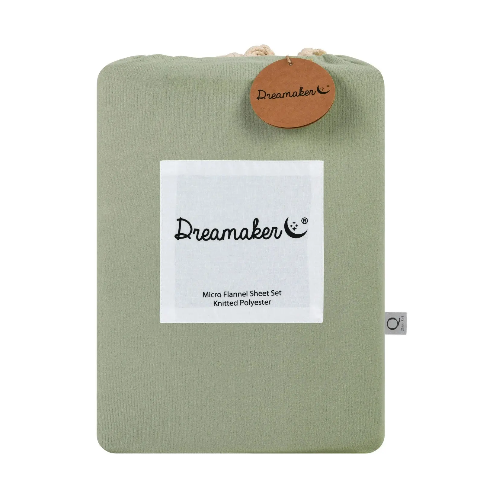 Dreamaker Micro Flannel Sheet Set King Single Bed Sage