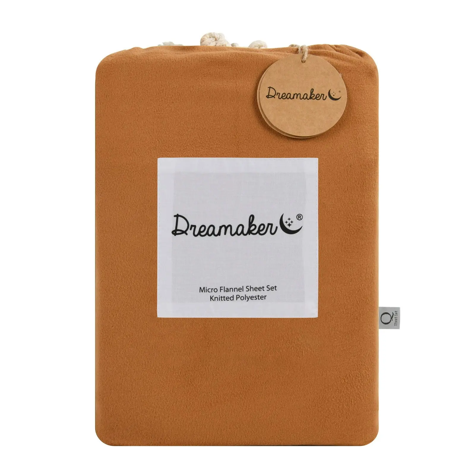 Dreamaker Micro Flannel Sheet Set Double Bed Rust