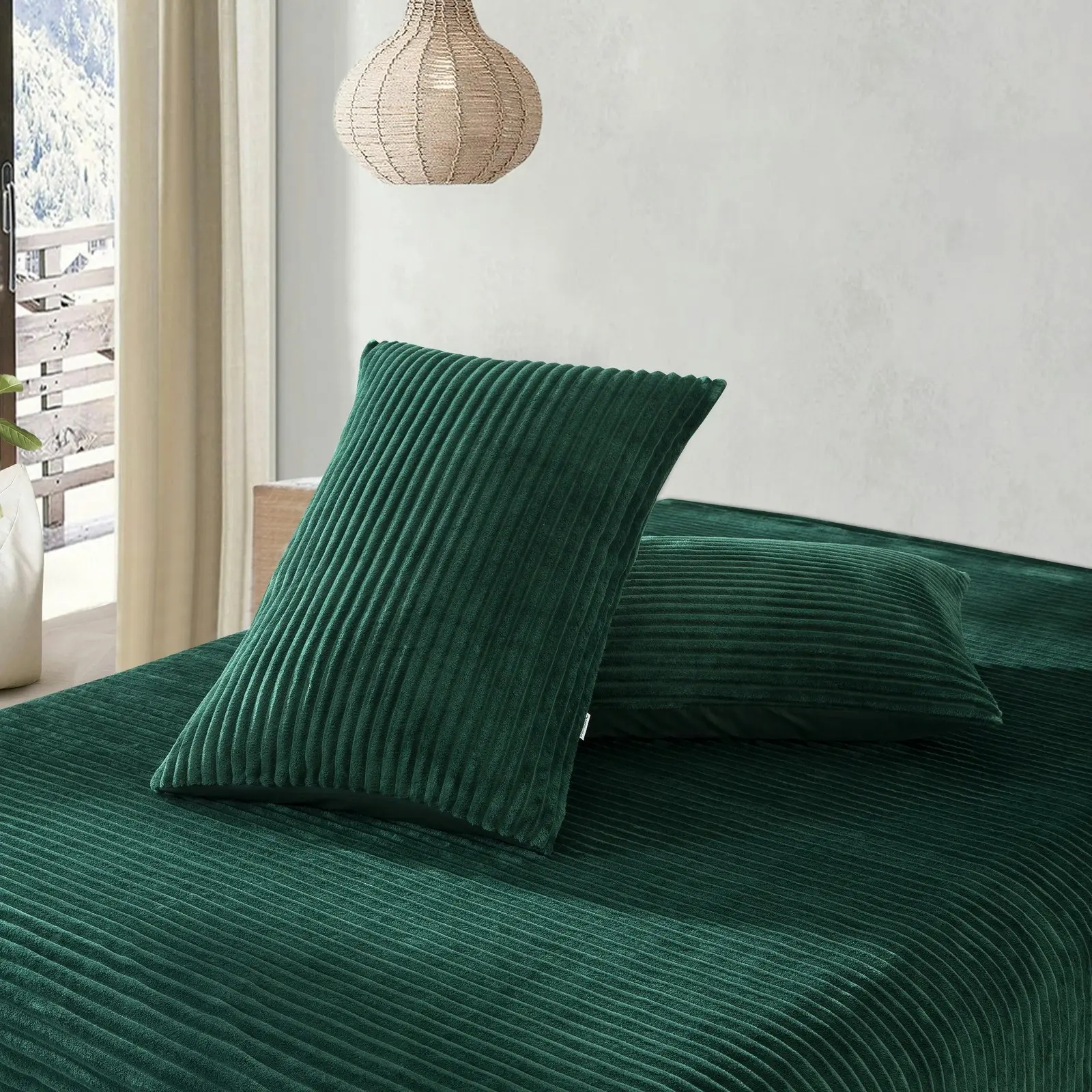 Dreamaker Embossed Teddy Fleece Quilt Cover Set Emerald