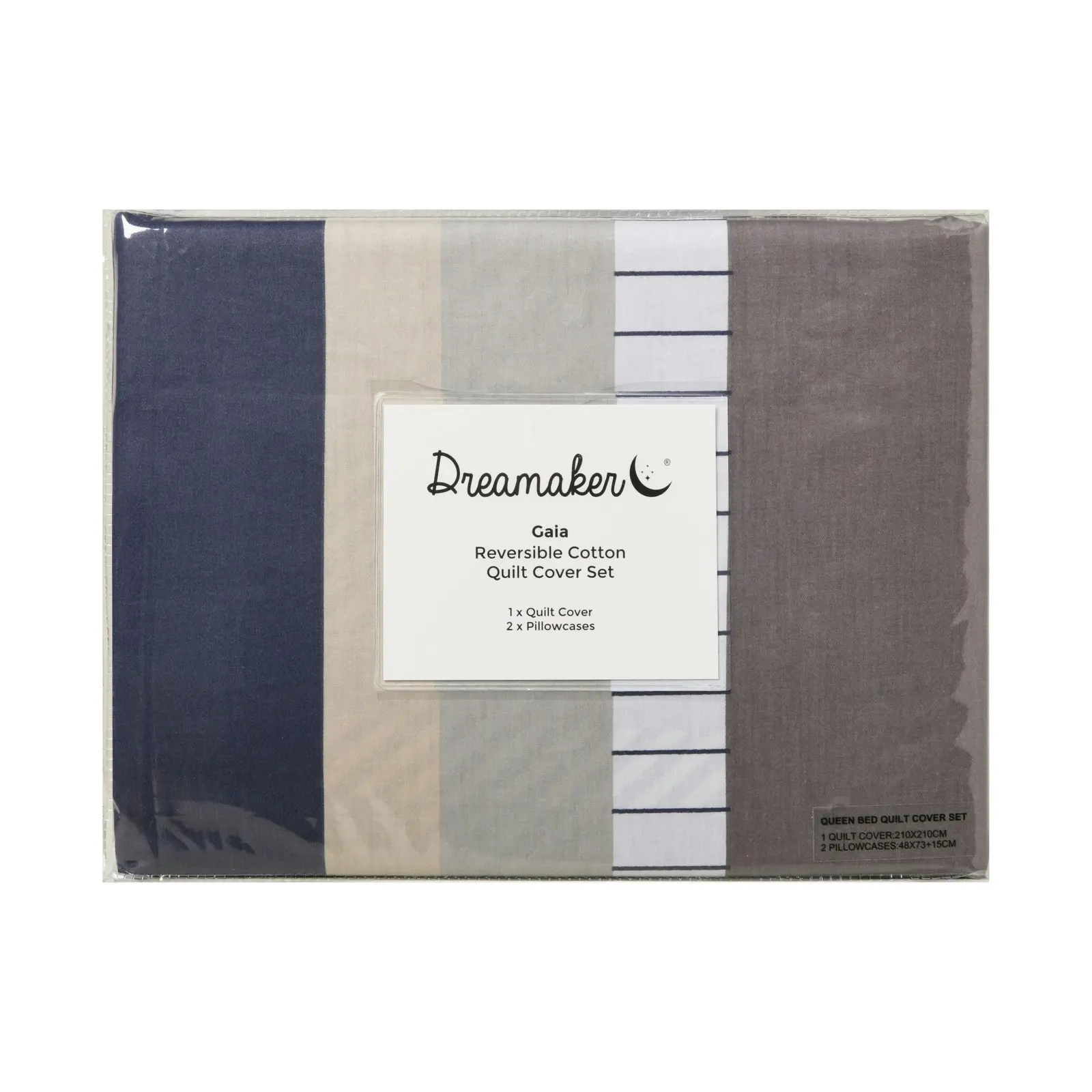 Dreamaker Gaia 100% Cotton Reversible Quilt Cover Set