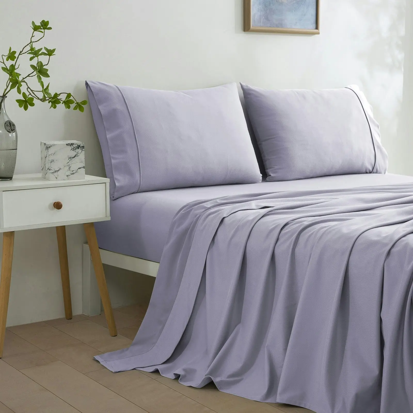 Dreamaker Micro Flannel Sheet Set King Bed Lavender