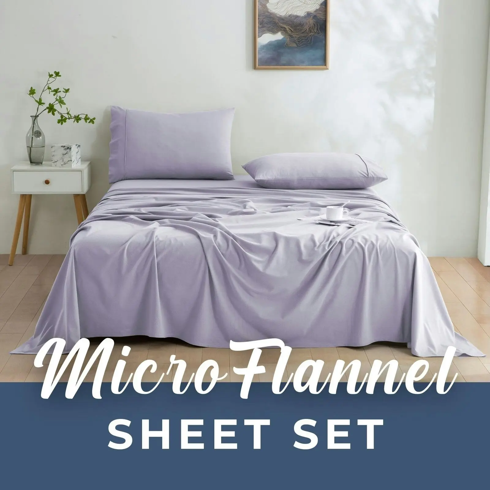 Dreamaker Micro Flannel Sheet Set King Bed Lavender