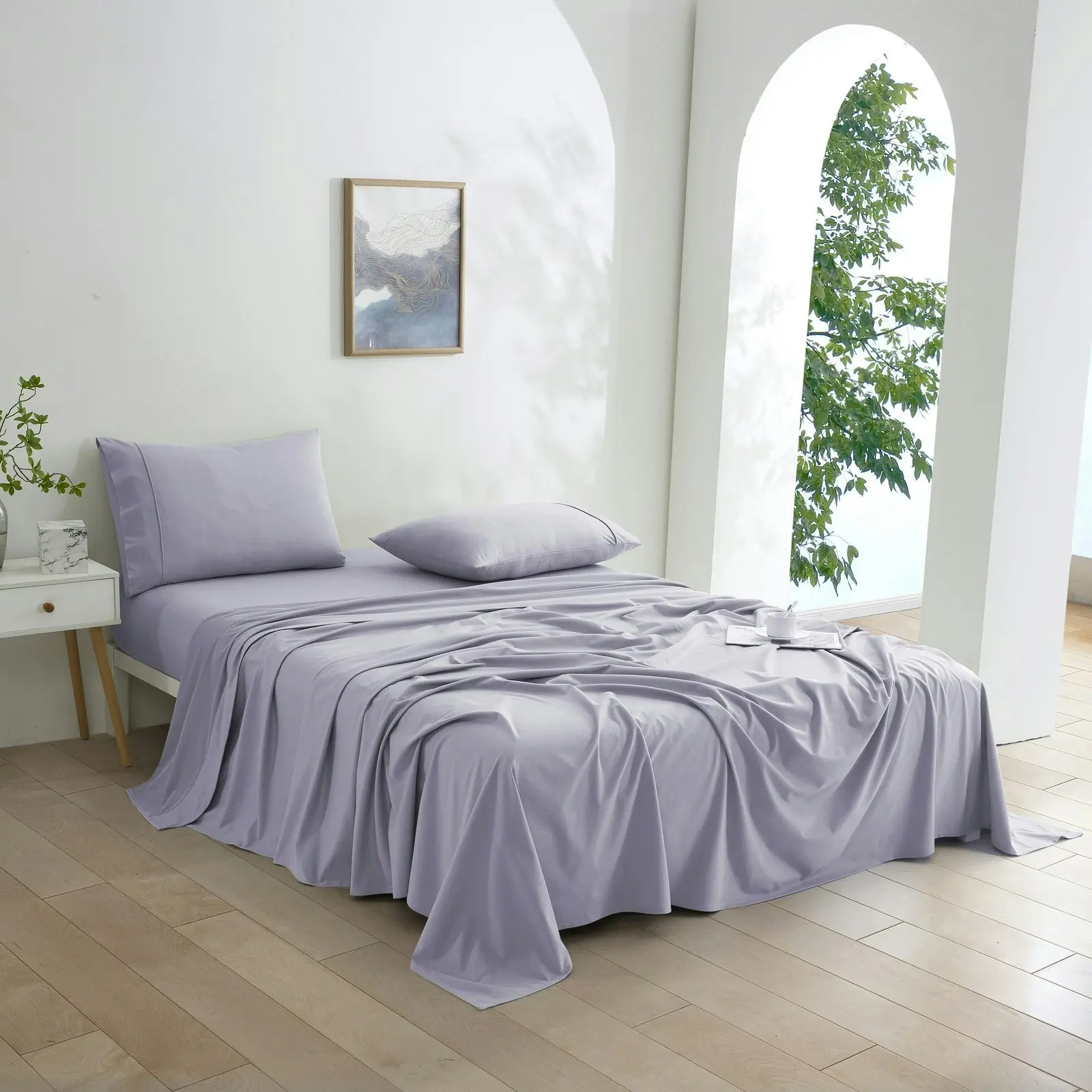 Dreamaker Micro Flannel Sheet Set King Bed Lavender