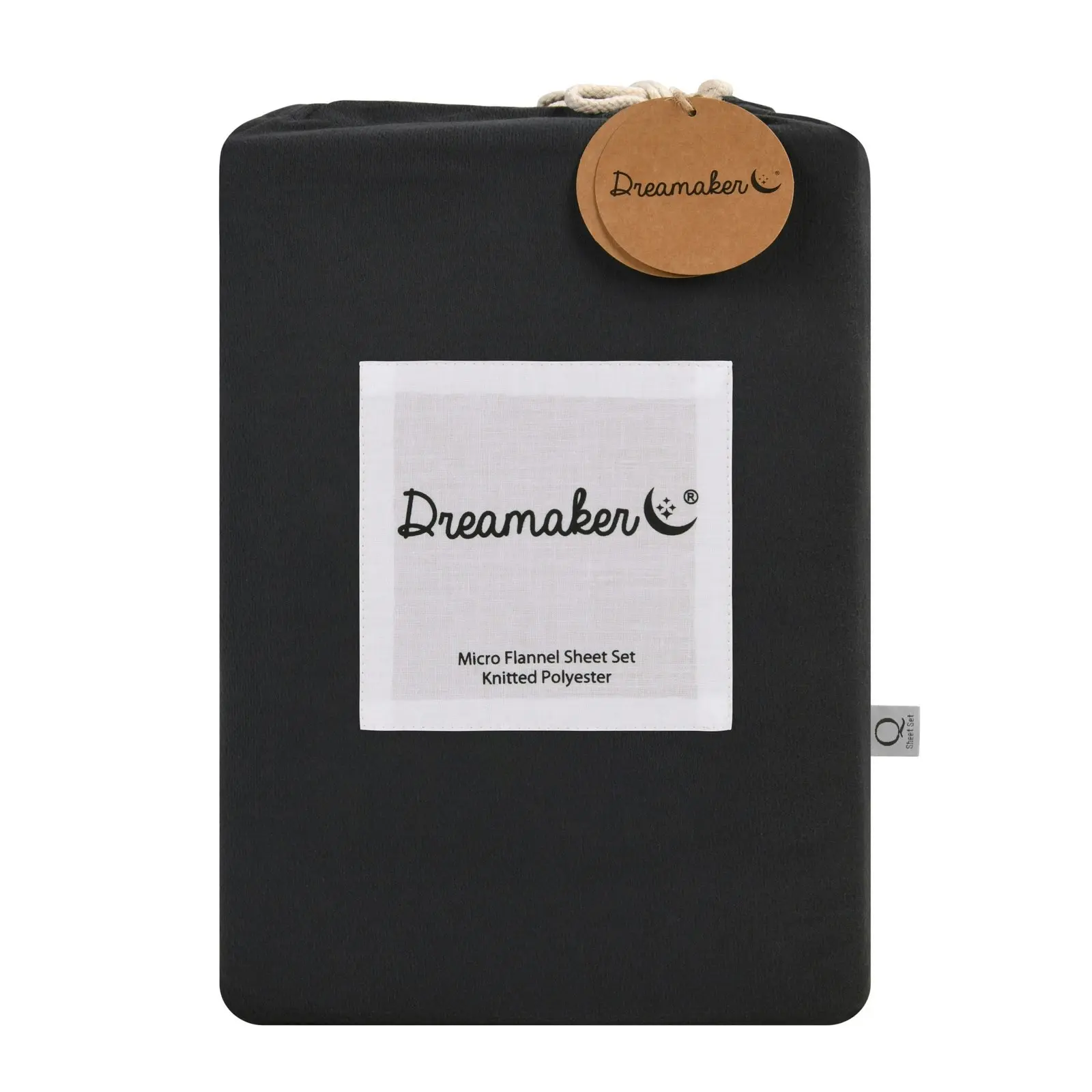 Dreamaker Micro Flannel Sheet Set King Bed Charcoal