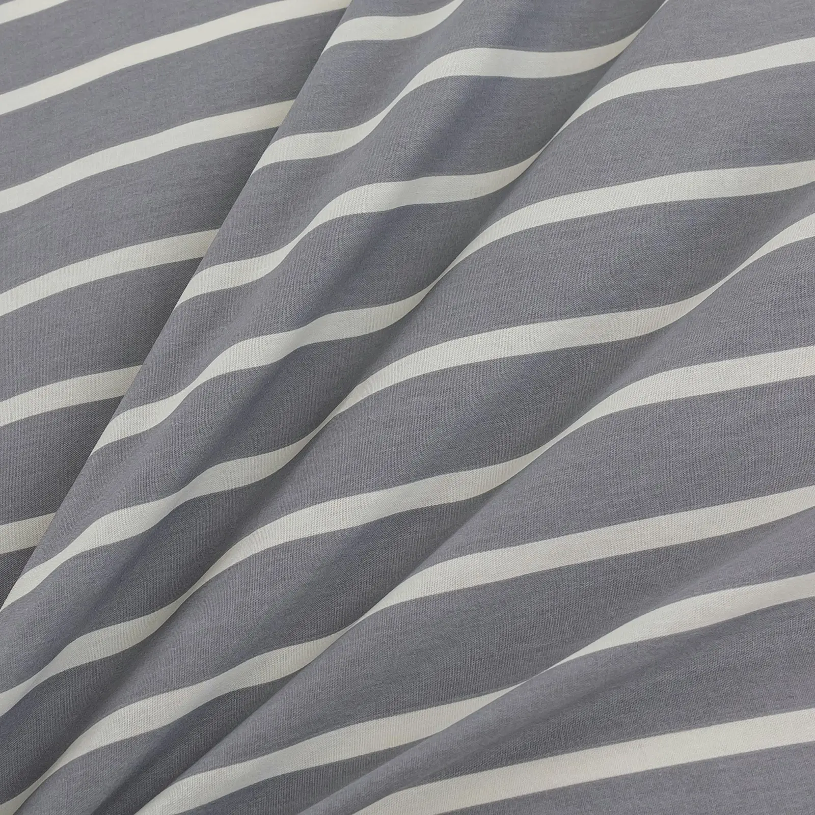 Dreamaker Miller Stripe 100% Cotton Reversible Quilt Cover Set King Bed Grey