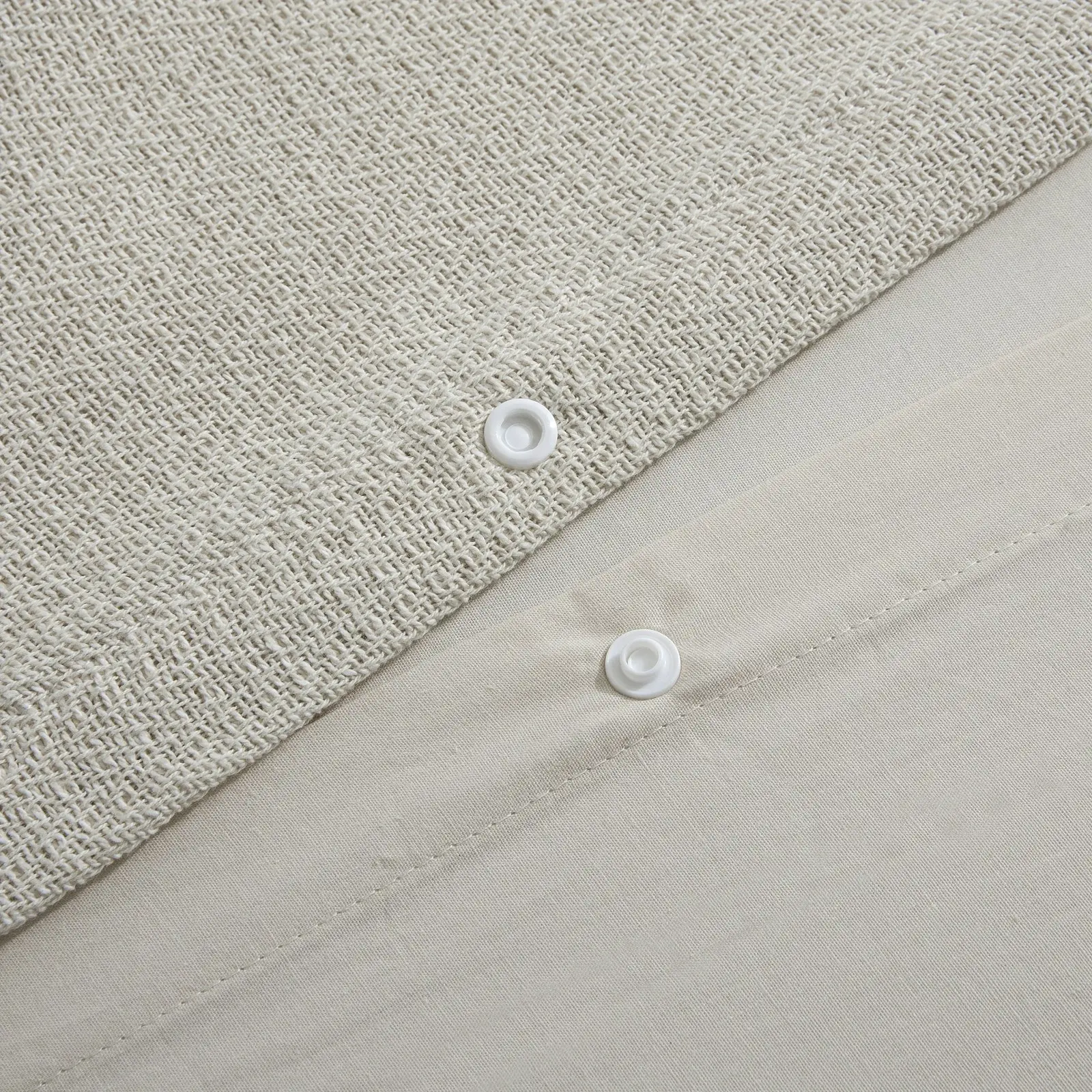 Dreamaker Herringbone 100% Cotton Quilt Cover Set Natural - Cream Single Bed